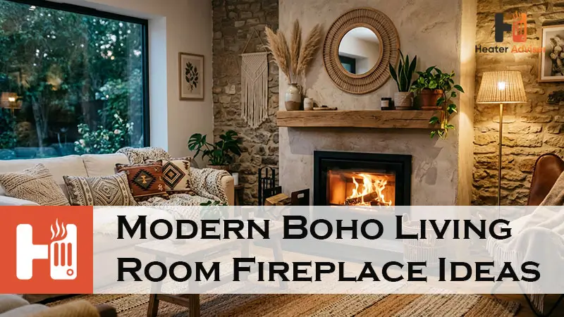 Modern Boho Living Room Fireplace Ideas-FI