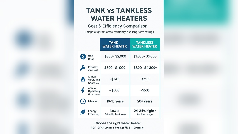 Water Tank Vs Tankless Water Heater Cost
