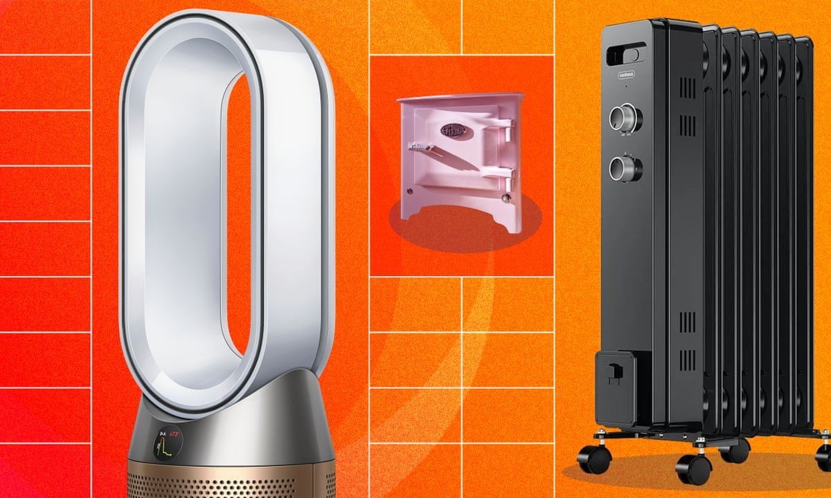 A modern electric heater provides efficient warmth in a cozy, minimalist living room.